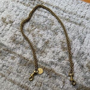 Clare V Brass-Tone Chain Strap in Antique Gold